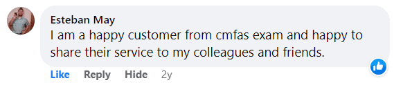 CMFAS Exam User Feedback